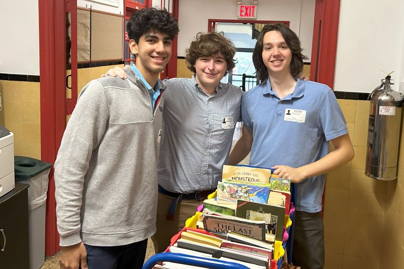 Students attending a service